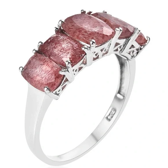 Genuine African Strawberry Quartz Ring NWOTS